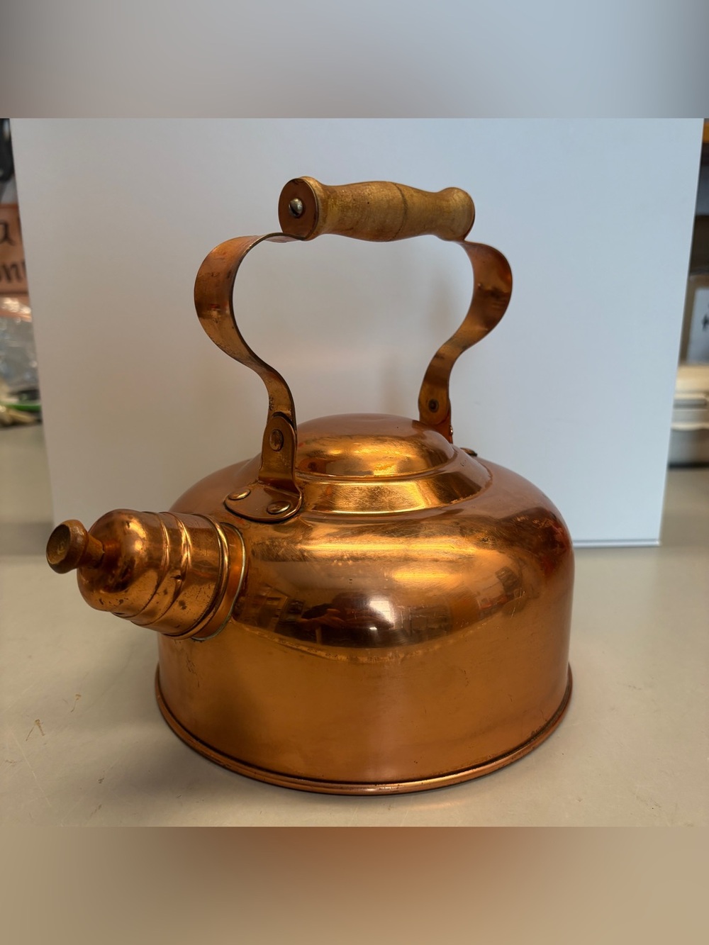 Vintage Genin Trudeau Solid Copper Tea Kettle Portugal